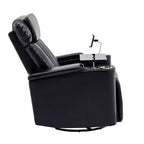Fauteuil inclinable pivotant 270° avec lumières LED, plateau rotatif 360° et port USB - Fauteuil électrique de cinéma maison pour salon