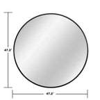 Miroir suspendu circulaire avec bord fin, alliage d'aluminium noir