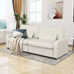 Canapé en velours côtelé avec accoudoirs carrés MUUEGM 89 | Canapé rembourré avec assise profonde, housse lavable, coussins amovibles