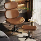 Chaise de bureau pivotante Bestier avec pouf, chaise de bureau inclinable avec dossier haut et appui-tête réglables, chaise de jeu ergonomique en PU