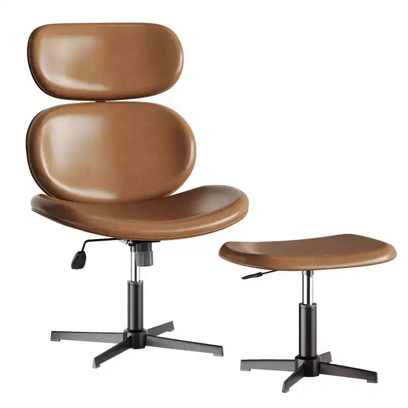 Chaise de bureau pivotante Bestier avec pouf, chaise de bureau inclinable avec dossier haut et appui-tête réglables, chaise de jeu ergonomique en PU