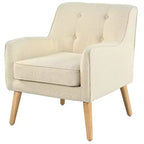 Christopher Knight Home Calix, fauteuil d'appoint rembourré capitonné, style moderne du milieu du siècle
