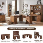 SinCiDo Bureau d'angle en L de 60 pouces, bureau d'ordinateur de style rustique avec station de charge, meuble de rangement pour dossiers, tiroir, bureau d'étude