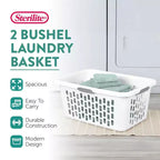 Panier à linge Sterilite, 2 boisseaux, en plastique avec poignées, blanc, lot de 6