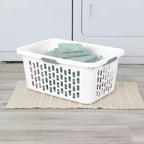 Panier à linge Sterilite, 2 boisseaux, en plastique avec poignées, blanc, lot de 6