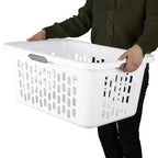 Panier à linge Sterilite, 2 boisseaux, en plastique avec poignées, blanc, lot de 6