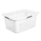 Panier à linge Sterilite, 2 boisseaux, en plastique avec poignées, blanc, lot de 6