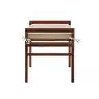 Banc contemporain GDFStudio Bykes en bois d'acacia avec coussin, acajou et crème