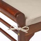Banc contemporain GDFStudio Bykes en bois d'acacia avec coussin, acajou et crème