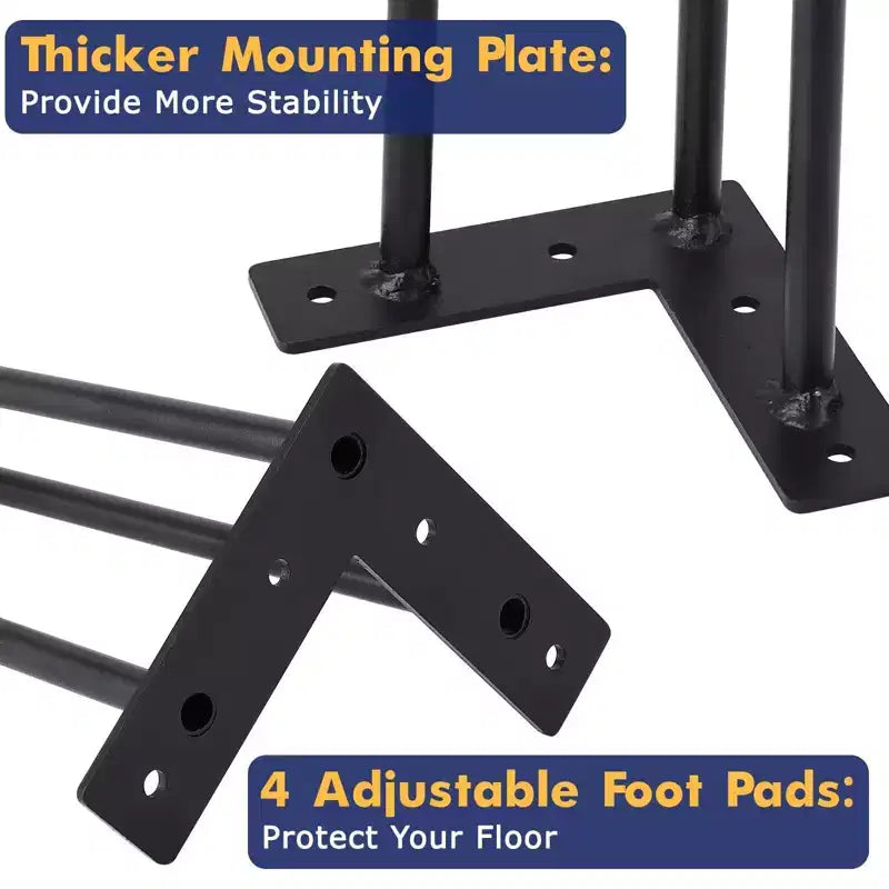Pieds de table en métal, pieds de table de remplacement en tube carré robuste, pieds de meubles de bureau, pieds robustes résistants, ensemble de 4 pour table de salle à manger