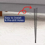Pieds de table en métal, pieds de table de remplacement en tube carré robuste, pieds de meubles de bureau, pieds robustes résistants, ensemble de 4 pour table de salle à manger