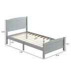Cadre de lit simple en bois massif Karl Home Gris