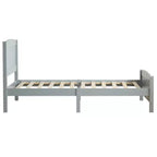 Cadre de lit simple en bois massif Karl Home Gris