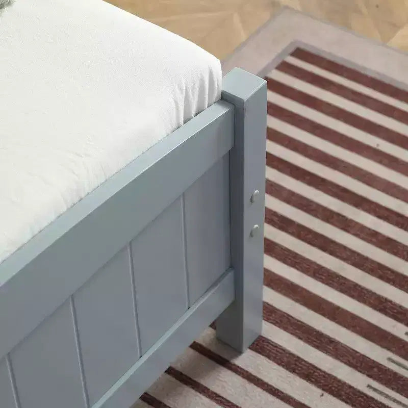 Cadre de lit simple en bois massif Karl Home Gris