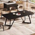 Lantine Table de Salle à Manger Grande de 70,87 Pouces pour 4 à 6 Personnes, Table à Manger Rectangulaire Moderne avec Cadre Métallique
