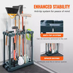 Organisateur d'outils de jardinage VEVOR, 10 emplacements, support de rangement vertical pour outils de jardin pour garage, peut contenir des outils à long manche/râteau/balai/pelle