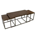Interior Elements Steel Indoor Nesting Modern Coffee Table, Set of 3 for Living Room, Brown, 48