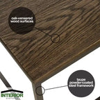 Table basse moderne gigogne en acier Interior Elements, ensemble de 3 pour le salon, marron, 48