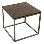 Table basse moderne gigogne en acier Interior Elements, ensemble de 3 pour le salon, marron, 48