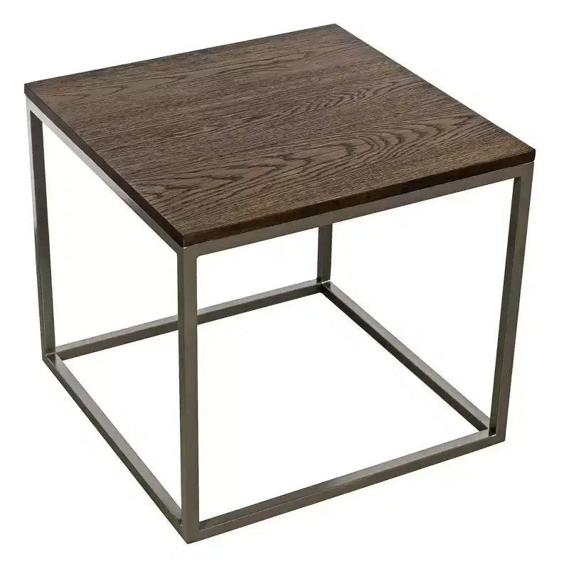 Table basse moderne gigogne en acier Interior Elements, ensemble de 3 pour le salon, marron, 48