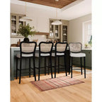 Tabouret de bar Maven Lane Vera avec revêtement en tissu, hauteur d'assise de 79 cm