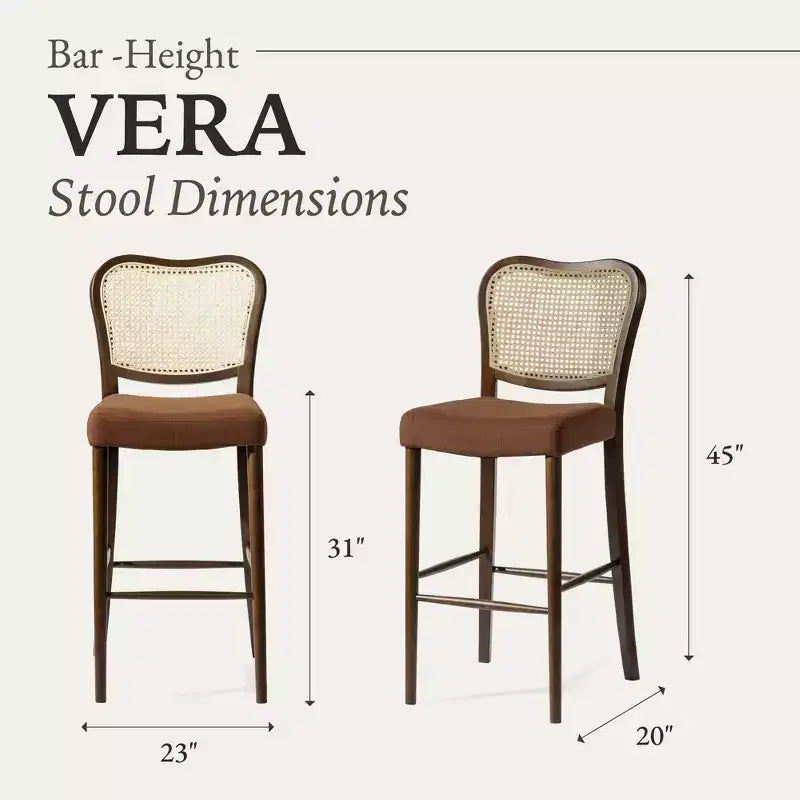 Tabouret de bar Maven Lane Vera avec revêtement en tissu, hauteur d'assise de 79 cm
