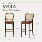 Tabouret de bar Maven Lane Vera avec revêtement en tissu, hauteur d'assise de 79 cm