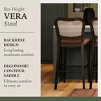Tabouret de bar Maven Lane Vera avec revêtement en tissu, hauteur d'assise de 79 cm
