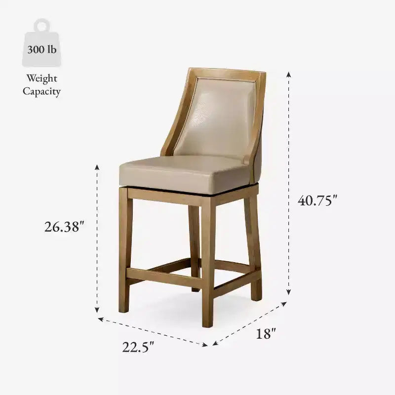 Tabouret de comptoir Maven Lane Vienna avec similicuir 26 po