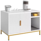 Bestier – Meuble Cache-Litière pour Chat avec Station de Recharge, Tapis de Litière et Toilettes pour Chat