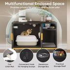 Bestier – Meuble Cache-Litière pour Chat avec Station de Recharge, Tapis de Litière et Toilettes pour Chat