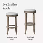 Tabouret de bar de cuisine Maven Lane Eva avec revêtement en tissu 31 po