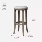 Tabouret de bar de cuisine Maven Lane Eva avec revêtement en tissu 31 po