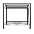 RealRooms Burleigh Full over Full Metal Bunk Bed Frame, Black