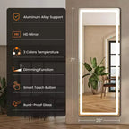 Miroir de salle de bain LED haut 71x26 pouces, miroir mural anti-buée avec haut-parleur Bluetooth, blanc
