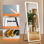 Miroir de salle de bain LED haut 71x26 pouces, miroir mural anti-buée avec haut-parleur Bluetooth, blanc