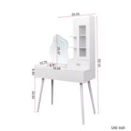 Coiffeuse Okak avec lumières, Coiffeuse avec miroir et lumières, Miroir de maquillage avec lumières, Coiffeuse avec 3 tiroirs