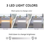 Commode à 3 tiroirs Okak LED pour chambre à coucher, tables de chevet LED en acrylique, tables d'appoint modernes avec tiroirs, mobilier de chambre à coucher.
