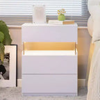 Commode à 3 tiroirs Okak LED pour chambre à coucher, tables de chevet LED en acrylique, tables d'appoint modernes avec tiroirs, mobilier de chambre à coucher.