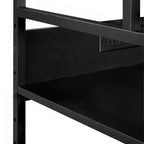 Meuble d'appoint pour imprimante VECELO, Chariot roulant à 3 niveaux avec étagères réglables sur 5 niveaux et roulettes verrouillables, Noir