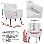 Chaises d'appoint Okak pour chambre à coucher, chaise d'appoint moderne du milieu du siècle, chaises en tissu peluche confortables, fauteuils de lecture, fauteuil de salon