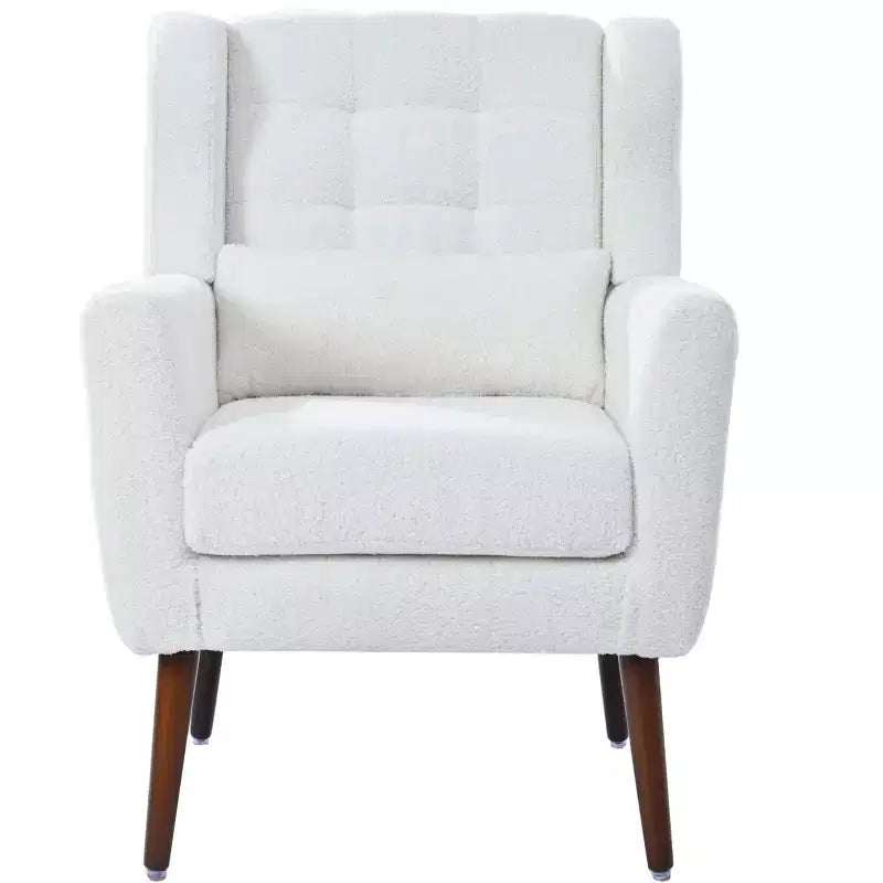 Chaises d'appoint Okak pour chambre à coucher, chaise d'appoint moderne du milieu du siècle, chaises en tissu peluche confortables, fauteuils de lecture, fauteuil de salon