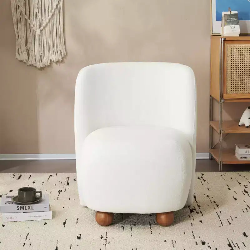 Chaises d'appoint Okak pour chambre à coucher, chaises d'appoint modernes à dossier bas, chaises de salon rembourrées sans accoudoirs, pieds ronds en bois de pin