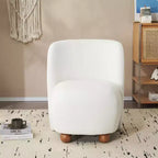 Chaises d'appoint Okak pour chambre à coucher, chaises d'appoint modernes à dossier bas, chaises de salon rembourrées sans accoudoirs, pieds ronds en bois de pin