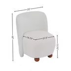 Chaises d'appoint Okak pour chambre à coucher, chaises d'appoint modernes à dossier bas, chaises de salon rembourrées sans accoudoirs, pieds ronds en bois de pin