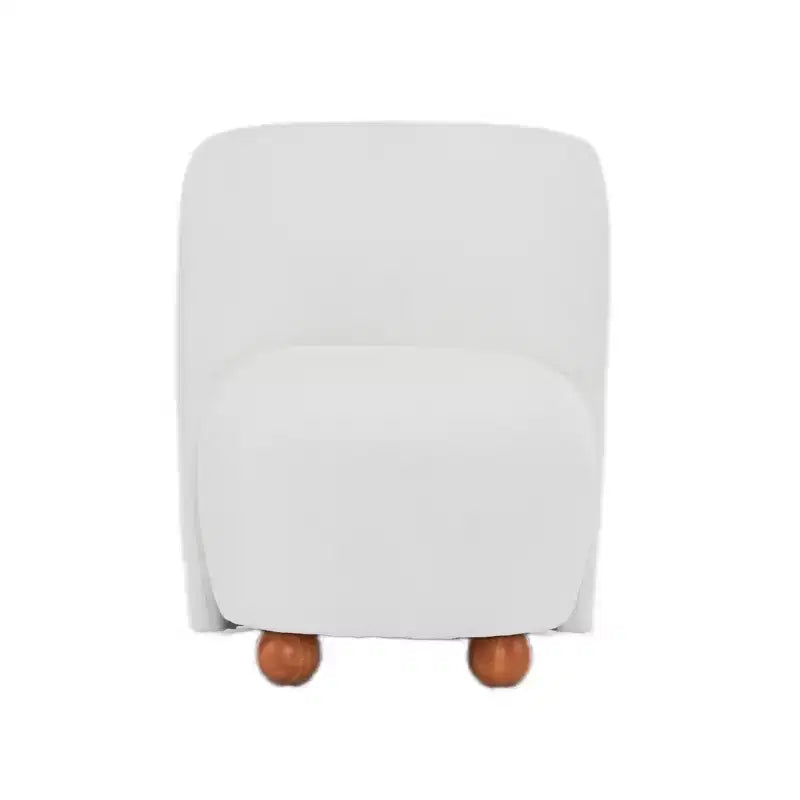 Chaises d'appoint Okak pour chambre à coucher, chaises d'appoint modernes à dossier bas, chaises de salon rembourrées sans accoudoirs, pieds ronds en bois de pin