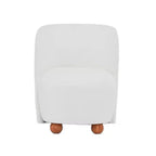 Chaises d'appoint Okak pour chambre à coucher, chaises d'appoint modernes à dossier bas, chaises de salon rembourrées sans accoudoirs, pieds ronds en bois de pin