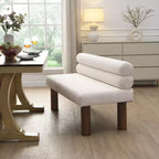 Banc de salle à manger contemporain Christopher Knight Home en bois d'hévéa rembourré avec dossier