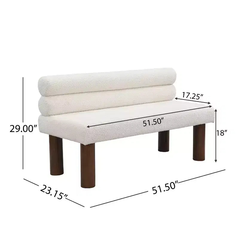 Banc de salle à manger contemporain Christopher Knight Home en bois d'hévéa rembourré avec dossier