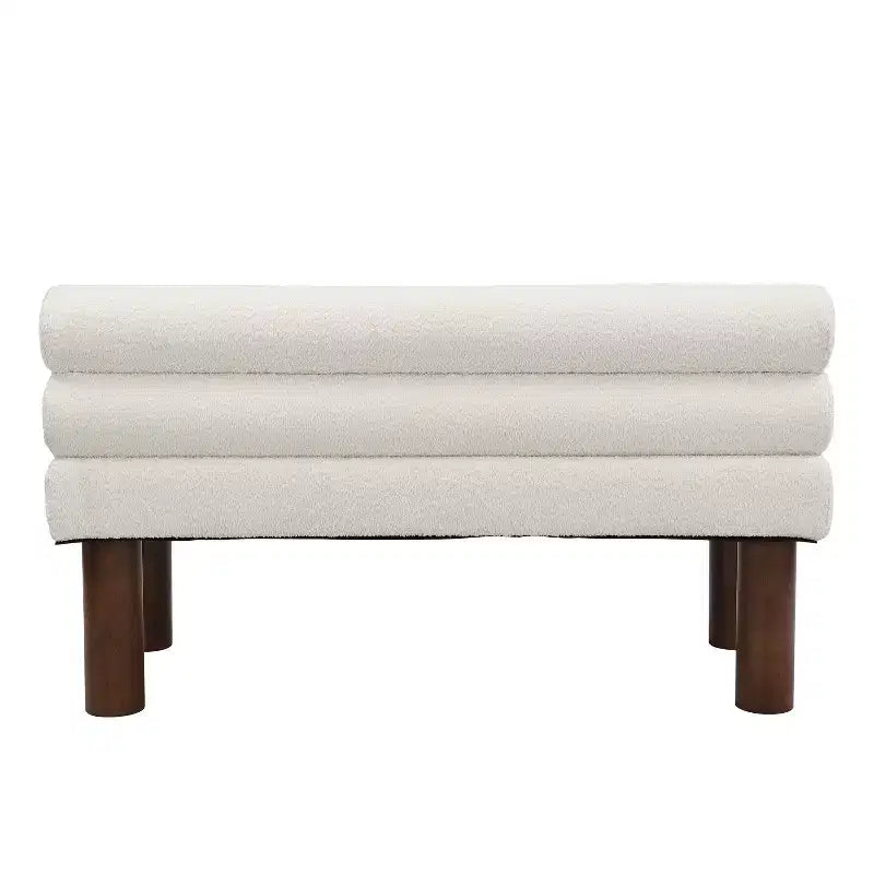 Banc de salle à manger contemporain Christopher Knight Home en bois d'hévéa rembourré avec dossier